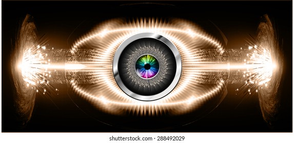 Dark brown silver Abstract light lamps background for Technology computer graphic website internet business. Vector illustration.Spot Effect. neon, Spotlights. eye. eyeball. bright. grow
