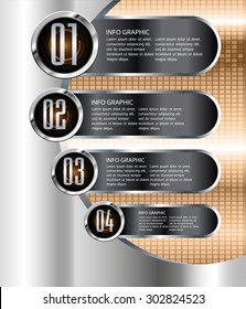 dark brown silver black Web Design Website Elements Template for graphic internet. text box. label. infographics. metal. card. pixel. Metals, alloys, steel, aluminum. button