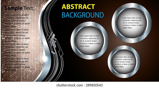 dark brown silver Light Abstract Technology background computer graphic website internet business.vector illustration.text box. Brochure card.banner flyer magazine. Design label.Metals,alloys steel