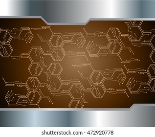 dark brown silver Light Abstract Technology background for computer graphic website internet and business. circuit. vector illustration. abstract. infographics. motion move blur.neon. pixel