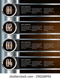 dark brown silver Web Design Website Elements Template for graphic internet. text box. label. info graphics. metal. card. pixel. Metals, alloys, steel, aluminum. button