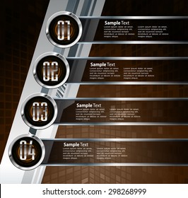 dark brown silver Web Design Website Elements Template for graphic internet. text box. label. info graphics. metal. card. pixel. Metals, alloys, steel, aluminum. button