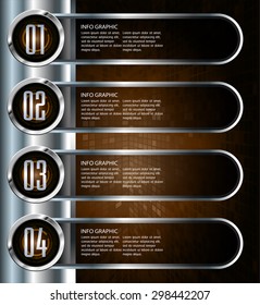 dark brown silver Web Design Website Elements Template for graphic internet. text box. label. info graphics. metal. card. pixel. Metals, alloys, steel, aluminum. button