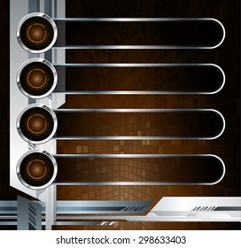 dark brown silver Web Design Website Elements Template for graphic internet. text box. label. info graphics. metal. card. pixel. Metals, alloys, steel, aluminum. button