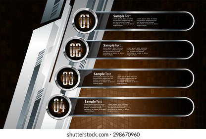 dark brown silver Web Design Website Elements Template for graphic internet. text box. label. info graphics. metal. card. pixel. Metals, alloys, steel, aluminum. button