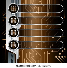 dark brown silver Web Design Website Elements Template for graphic internet. text box. label. info graphics. metal. card. pixel. Metals, alloys, steel, aluminum. button. infographics