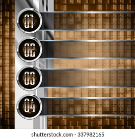 dark brown silver Web Design Website Elements Template for graphic internet. text box. label. infographics. metal. card. pixel. Metals, alloys, steel, aluminum. button