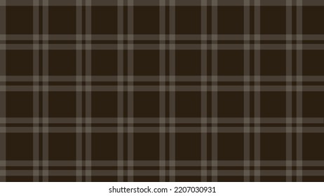 Dark brown simple cozy plaid texture flannel background vector illustration.