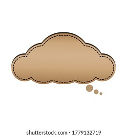 Dark brown speech bubble, paper cut style on white background, used for conversation or create labels, speech bubble vector