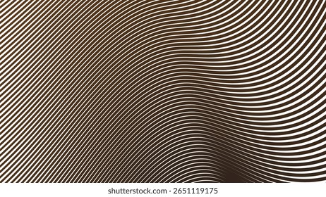 Dark brown stripes curve line background for modern abstract wallpaper fabric texture and digital design