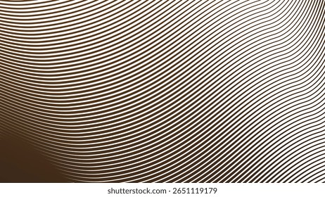Dark brown stripes curve line background for modern abstract wallpaper fabric texture and digital design