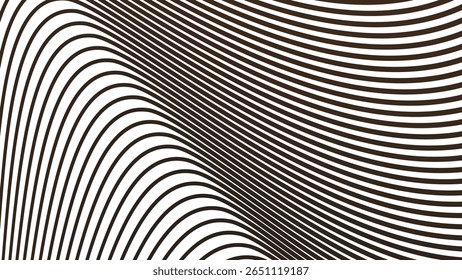 Dark brown stripes curve line background for modern abstract wallpaper fabric texture and digital design