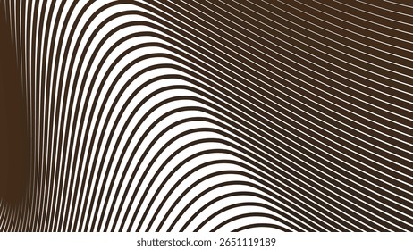 Dark brown stripes curve line background for modern abstract wallpaper fabric texture and digital design