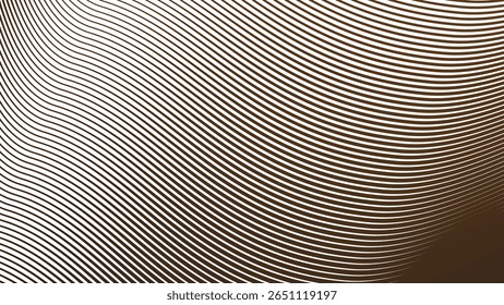 Dark brown stripes curve line background for modern abstract wallpaper fabric texture and digital design