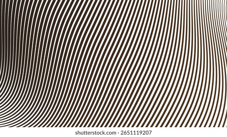Dark brown stripes curve line background for modern abstract wallpaper fabric texture and digital design