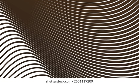 Dark brown stripes curve line background for modern abstract wallpaper fabric texture and digital design