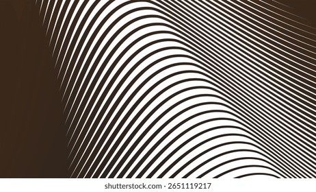 Dark brown stripes curve line background for modern abstract wallpaper fabric texture and digital design
