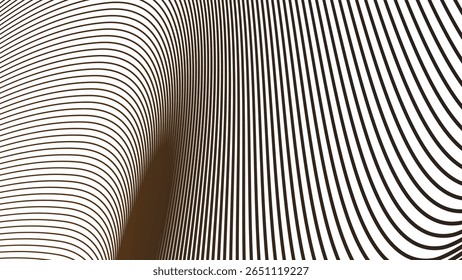 Dark brown stripes curve line background for modern abstract wallpaper fabric texture and digital design