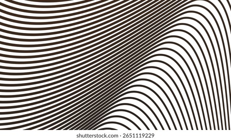 Dark brown stripes curve line background for modern abstract wallpaper fabric texture and digital design
