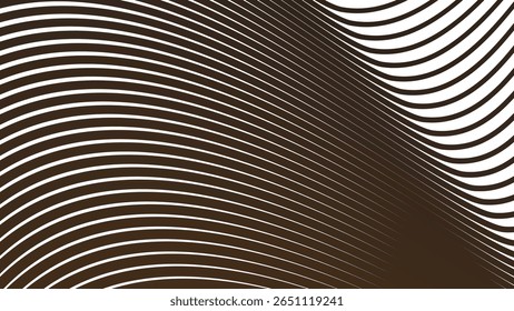 Dark brown stripes curve line background for modern abstract wallpaper fabric texture and digital design