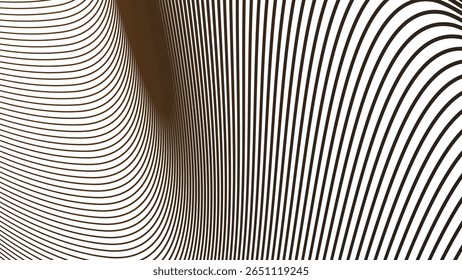Dark brown stripes curve line background for modern abstract wallpaper fabric texture and digital design