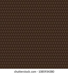 Dark brown textured rug woven fabric seamless pattern, vector