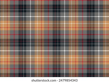 Dunkelbraune Ton Plaid nahtlose Muster Vektorgrafik. Hintergrund Grafik Tartan Modedesign Verwendung für Druck, Textur, Stoff, Flanell.