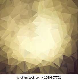Dark brown triangle mosaic background. Creative geometric illustration in Origami style with gradient. The template can be used as a background for cell phones.