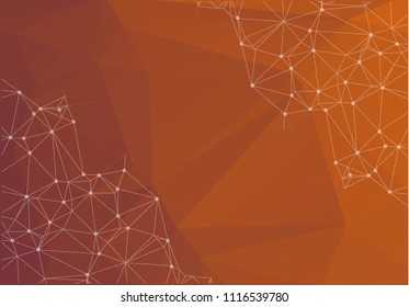 Dark brown triangle mosaic background. Creative geometric illustration in Origami style with gradient. The template can be used as a background for cell phones.