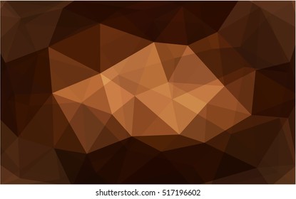 Dark brown triangle mosaic background. A completely new color illustration in a vague style. The completely new template can be used for your brand book.