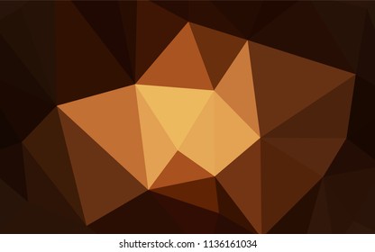 Dark Brown vector abstract mosaic background. Colorful illustration in abstract style with triangles. Pattern for a brand book's backdrop.