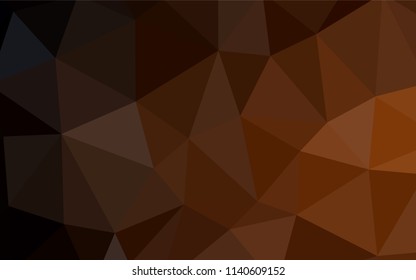 Dark Brown vector abstract mosaic pattern. Triangular geometric sample with gradient.  Triangular pattern for your design.