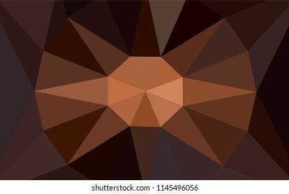 Dark Brown vector abstract mosaic backdrop with a diamond. Illustration in Origami style with gradient. Polygonal design for your web site.