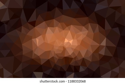 Dark Brown vector abstract mosaic background. Creative geometric illustration in Origami style with gradient. Triangular pattern for your design.