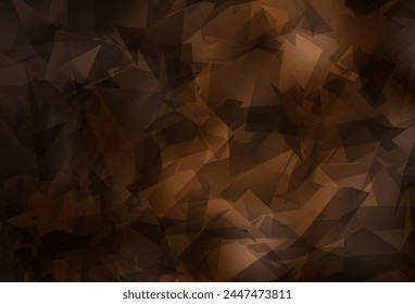 Dark Brown vector abstract mosaic background. Colorful illustration in abstract style with triangles. A new texture for your web site.