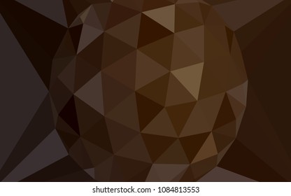 Dark Brown vector abstract polygonal template with a gem in a centre. Modern abstract illustration with triangles. Polygonal design for your web site.