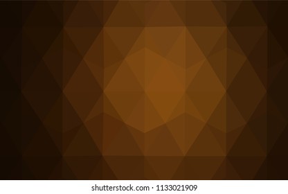 Dark Brown vector abstract polygonal pattern. Creative illustration in halftone style with triangles. Best triangular design for your business.