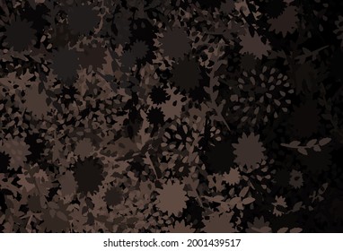 Dark Brown vector background with abstract shapes. Colorful chaotic forms with gradient in modern style. Elegant design for wallpapers.