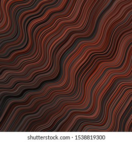 Dark Brown vector background with bent lines. Abstract illustration with bandy gradient lines. Pattern for websites, landing pages.