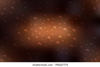 Dark Brown vector background with dots. Blurred bubbles on abstract background with colorful gradient. Beautiful design for your business natural advert.