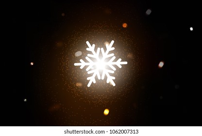 Dark Brown vector background with xmas snowflakes. Snow on blurred abstract background with gradient. The pattern can be used for new year ad, booklets.