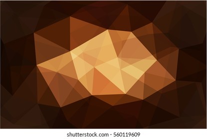 Dark Brown vector blurry triangle background design. Geometric background in Origami style with gradient. 