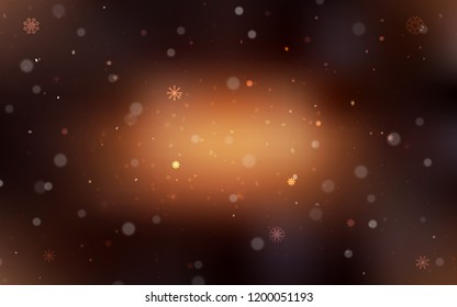 Dark Brown vector cover with beautiful snowflakes. Glitter abstract illustration with crystals of ice. The pattern can be used for new year ad, booklets.