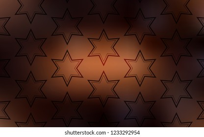Dark Brown vector cover with small and big stars. Modern geometrical abstract illustration with stars. Best design for your ad, poster, banner.