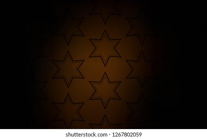 Dark Brown vector cover with small and big stars. Blurred decorative design in simple style with stars. Pattern for wrapping gifts.