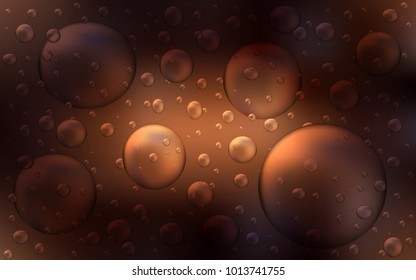 Dark Brown vector cover with spots. Abstract illustration with colored bubbles in nature style. The pattern can be used for ads, leaflets of liquid.