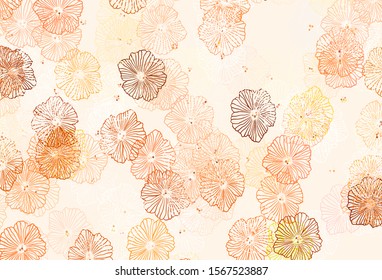 Dark Brown vector doodle layout with leaves. Decorative design of flowers on white background. Template for backgrounds of cell phones.