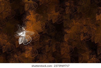 Dark Brown vector elegant pattern with flowers. Flowers in natural style on white background. Elegant pattern for your brand book.