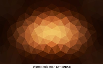 Dark Brown vector gradient triangles texture. Geometric illustration in Origami style with gradient.  Completely new template for your banner.