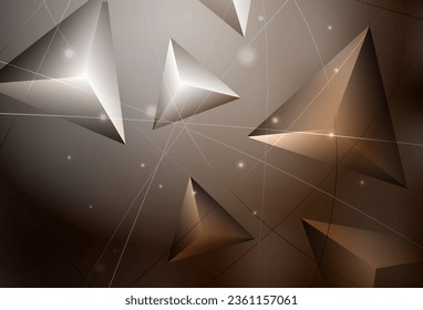 Dark Brown vector gradient triangles template. Colorful illustration in polygonal style with gradient. Polygonal design for your web site.